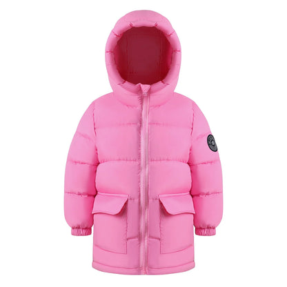 HILEELANG Toddler Girl Winter Puffer Jackets Coats Pink Hooded Light Weight Warm Padded Outerwear