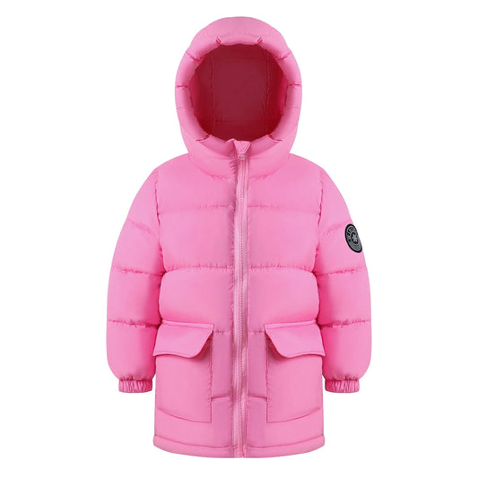 HILEELANG Toddler Girl Winter Puffer Jackets Coats Pink Hooded Light Weight Warm Padded Outerwear