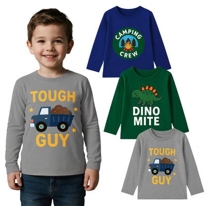 Small dinosaur three-piece t-shirt