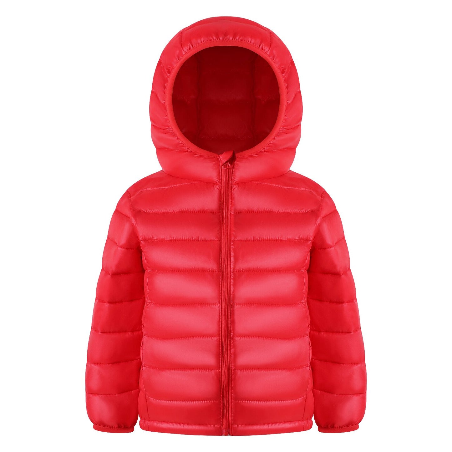 HILEELANG Toddle Girl（3-10Y) Winter Hooded Puffer Jackets Coats Light Weight Outerwear Red 3-4 Years