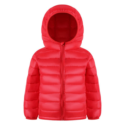 HILEELANG Toddle Girl（3-10Y) Winter Hooded Puffer Jackets Coats Light Weight Outerwear Red 3-4 Years