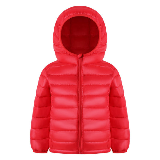 HILEELANG Toddle Girl（3-10Y) Winter Hooded Puffer Jackets Coats Light Weight Outerwear Red 3-4 Years