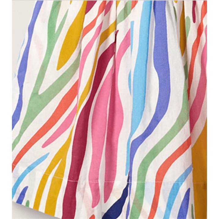 HILEELANG Toddler Girls Cotton Dress Short Sleeves Casual Summer Striped Basic Shirt Jumpskirt Playwear