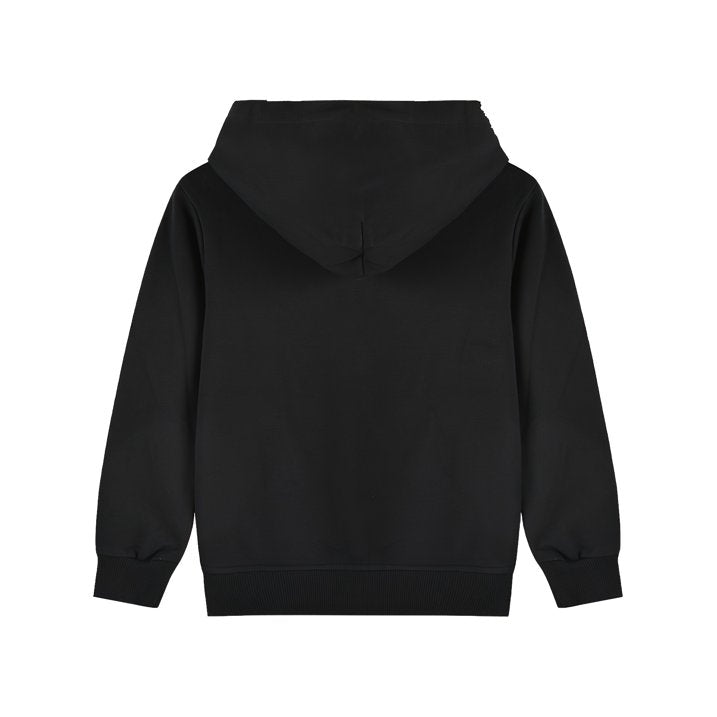 HILEELANG Toddler Boy Girl Hooded Sweatshirt Cotton Casual Basic Pure Color Black Tops Pullover Long Sleeve Shirts