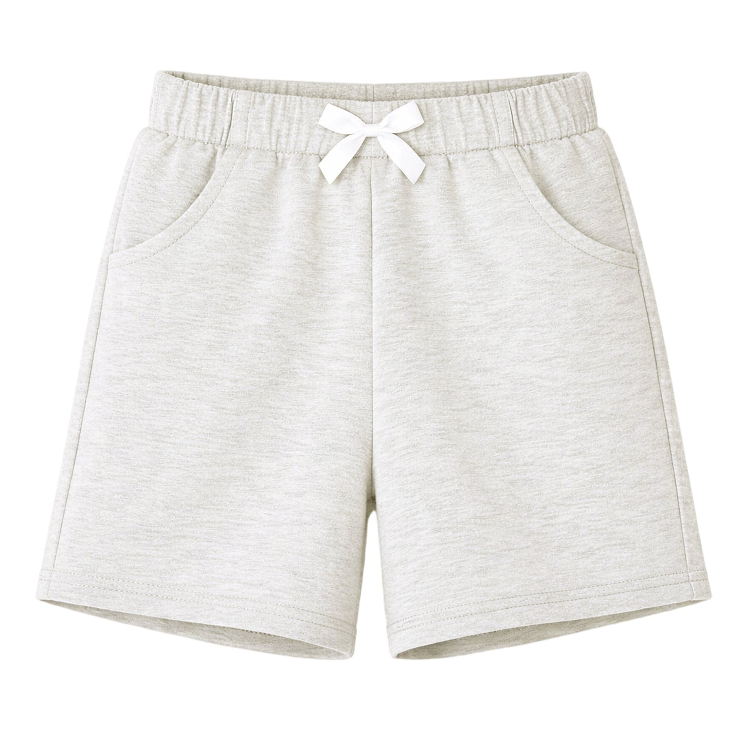 HILEELANG Toddler Girl' Cotton Shorts 2-Pack with Pockets, Grey/purple