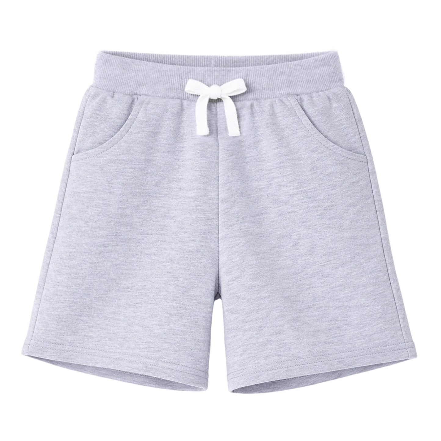 HILEELANG Toddler Boys' Cotton Shorts 3-Pack with Pockets, Grey/Green/Blue
