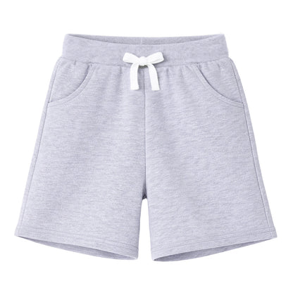 HILEELANG Toddler Boys' Cotton Shorts 3-Pack with Pockets, Grey/Green/Blue