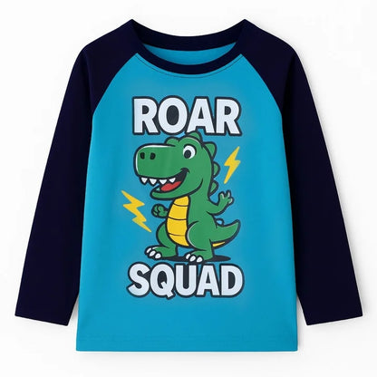 HILEELANG Toddler(2-7Y) Boys Shirt Christmas 3-Pack Elk Dinosaurs Graphic Long-Sleeve Tees Winter Cotton Casual Crewneck T-Shirts
