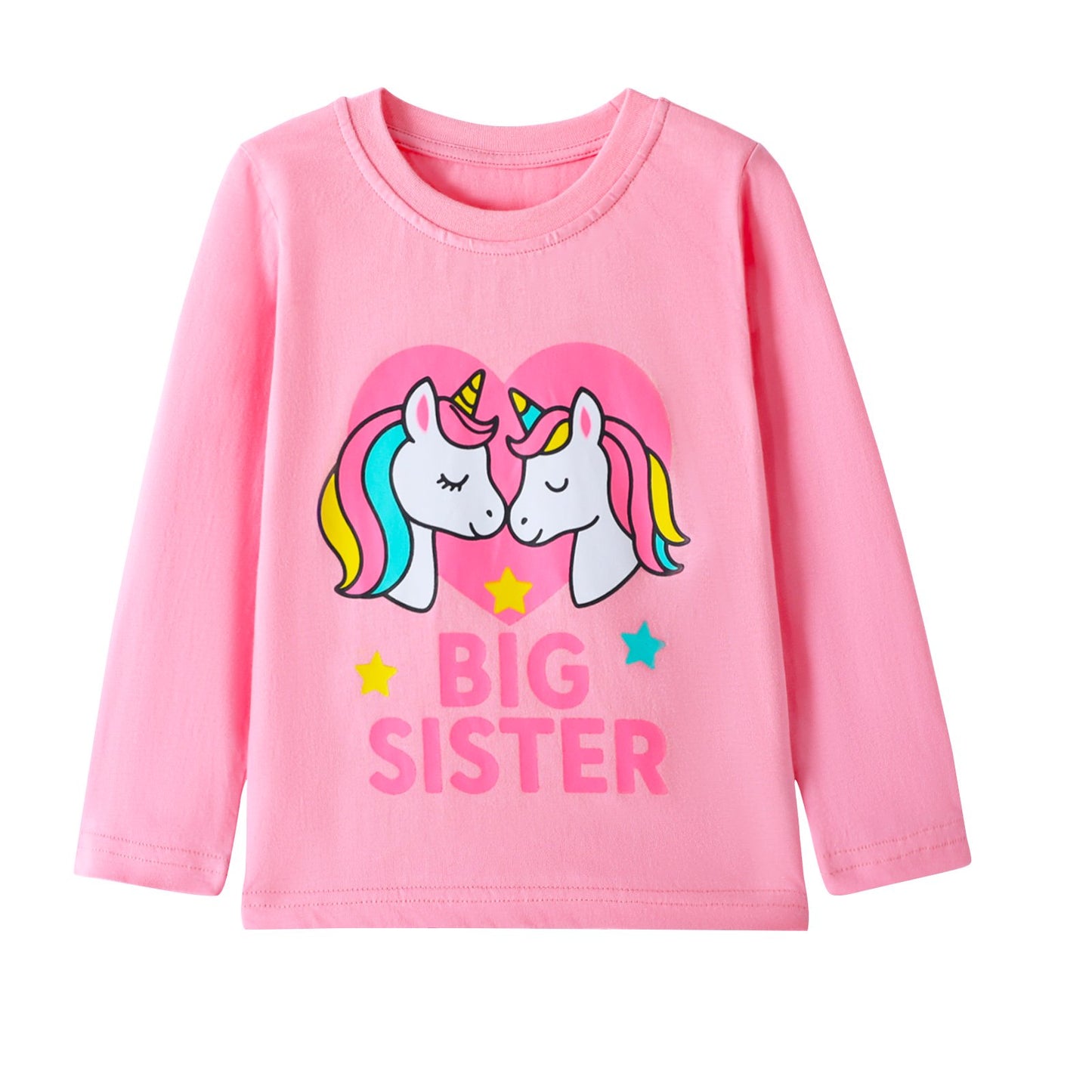 HILEELANG Toddler Girls Long Sleeve T Shirts Unicorn 3 Pack – 100% Cotton Casaul Birthday Girl Sparkle Wish Fall Winter Everyday Wear Kids Layering & Play Tops