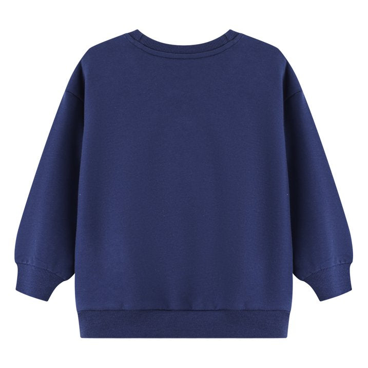 HILEELANG Toddler Girl Sweatshirts Navy Rainbow Towel Embroidery Applique Cotton Crewneck Pullover Tops Sweater Shirts