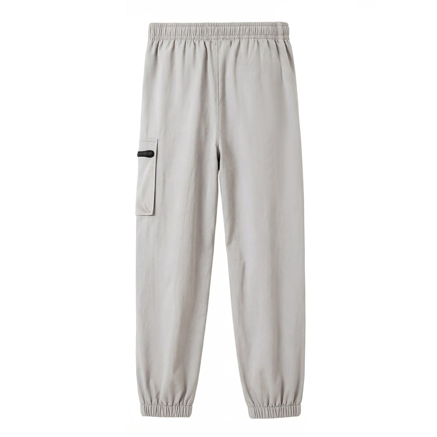 HILEELANG Kids Quick-Dry Jogger Pants Lightweight 4-Way Stretch Outdoor Pants for Boys & Girls Light Gray – Zipper Pocket Style