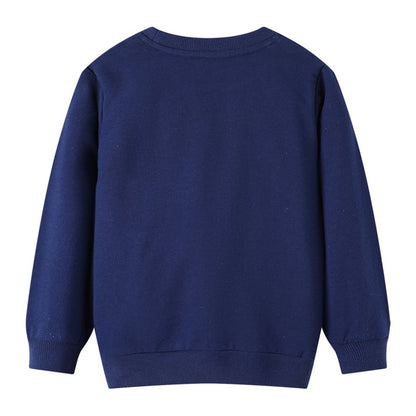 HILEELANG Toddler Boy Navy Sweatshirts Halloween Rocket Graphic Glow in the Dark Crewneck Long Sleeve Pullover Cotton Top Sweater Shirts