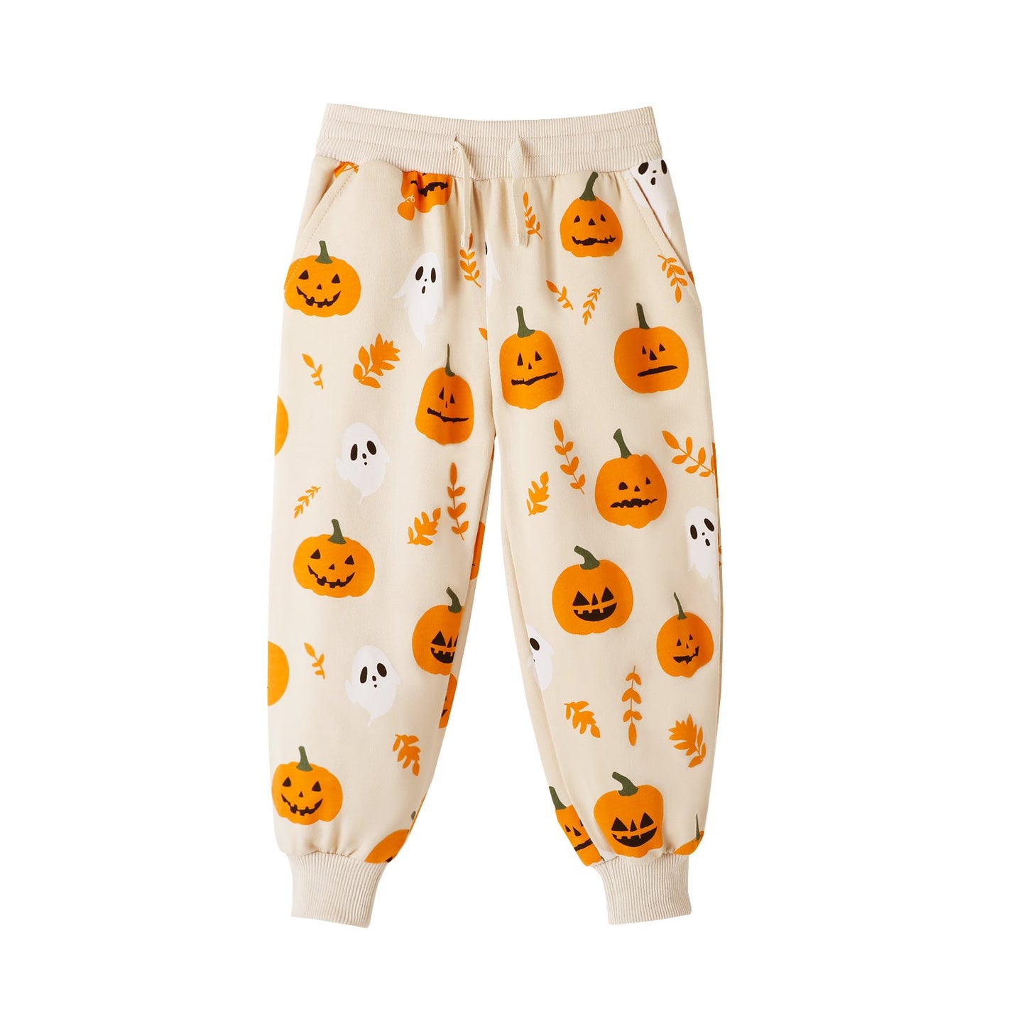 HILEELANG Toddler Girls Halloween Pants（Age:2-7Y) Set Light Offer White Pumpkinr Sweatshirt Joggers Sweatsuit Winter Playwear Outfits Clothing Sets