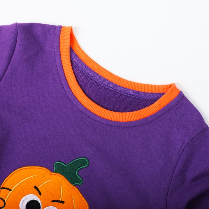 HILEELANG Toddler Boys Girls（12M-7T) PurplePumpkin Sweatshirt – Halloween & Thanksgiving Pullover Tops for Boys Girls, Cute Autumn Outfit