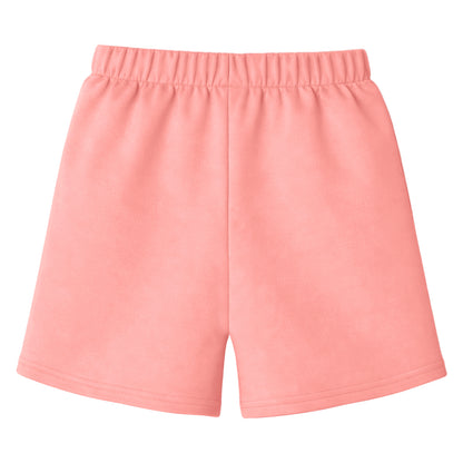 HILEELANG Toddler Girl' Cotton Shorts 2-Pack with Pockets, Grey/Pink