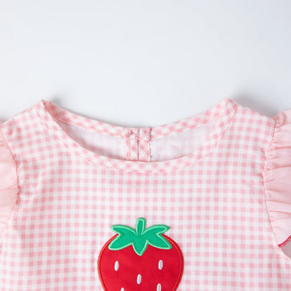 HILEELANG Toddler Girls 2–7T Cotton Summer Dress, Flutter Sleeve Strawberry Graphic Casual Dress
