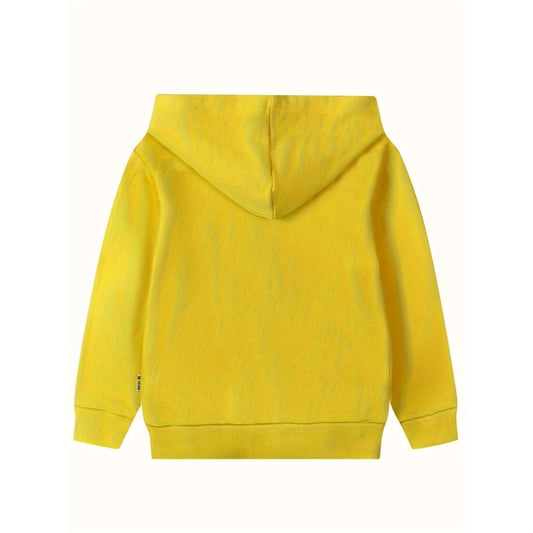 HILEELANG 4-12 Toddler/Little/Big Boys Girls Yellow Solid Color Zip Up Hoodie