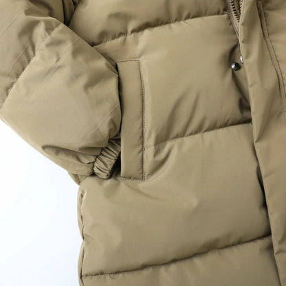 HILEELANG Kids Olive Khaki Green Mid-Length Puffer Coat – Warm Quilted Winter Jacket with Bear Ear Hood for Boys & Girls