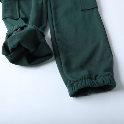 HILEELANG 3-Pack Boys' Sweatpants 5-15 Years Deep Blue/Rust Red/Dark Green Cotton Blend Kids Fall Winter Joggers