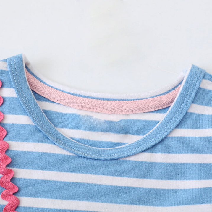 HILEELANG Toddler Girls Cotton Dress Sleeveless Casual Summer Striped Basic Shirt Blue Striped Unicorn Jumpskirt Playwear Dresses