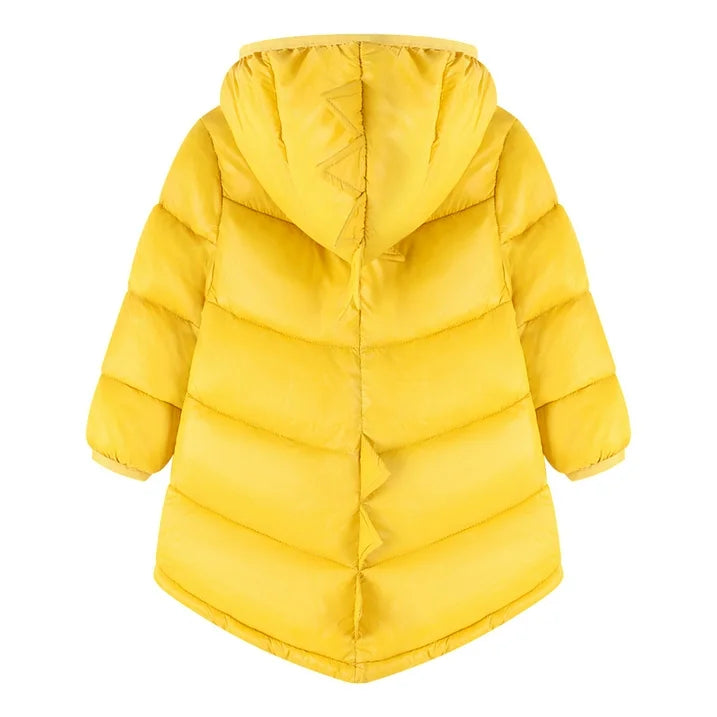 HILEELANG Toddler Boy Girl (12M-7Y) Winter Puffer Jackets Coats Yellow Dinosaur Hooded Light Weight Padded Outerwear