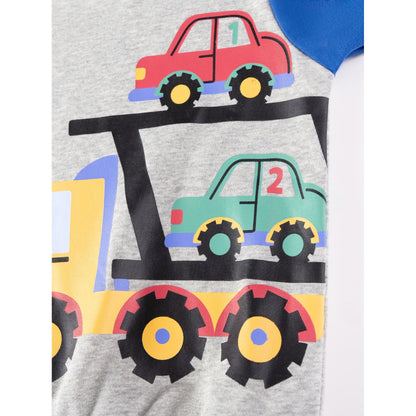 HILEELANG Toddler Boys(2-7Y) Car Truck Sweatshirt and Pants Set, 2 Piece Long Sleeve Outfit for Kids, Cotton Fall Winter Clothes