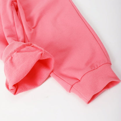 ILEELANG Toddler Girls（Age:12M-7Y) Cotton Joggers Sweatpants Floral Embroidery Drawstring Waist and Pockets-Pink Blue Casual Athletic Pants for Kids
