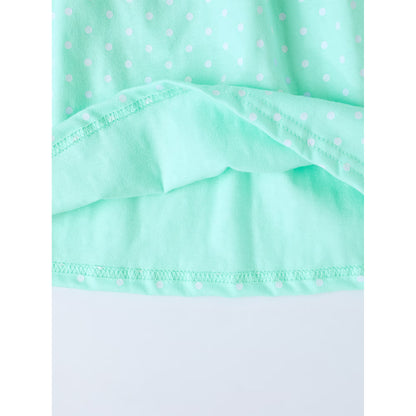 HILEELANG 2-8T Toddler/Little Girls Mint Green Polka Dot Daisy 100% Cotton Dress