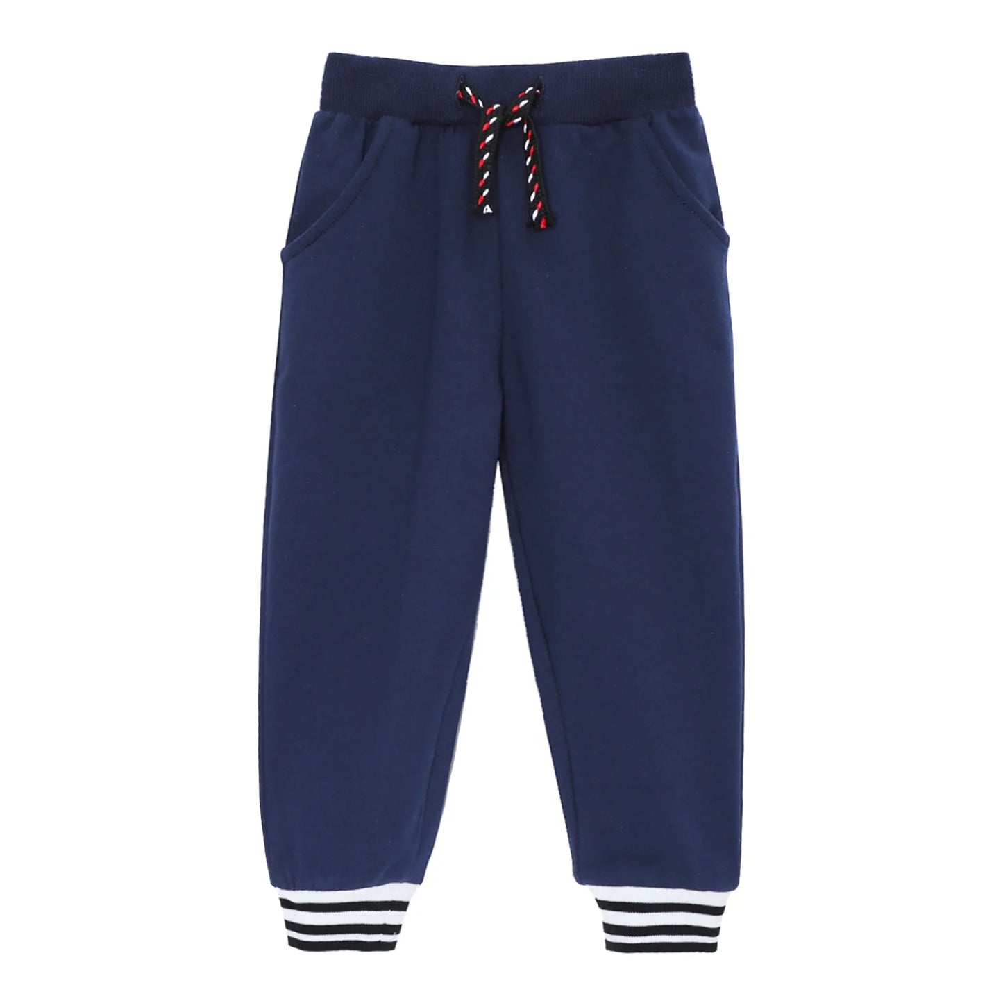 HILEELANG Toddler Boys Jogger Sweatpants 3-Pack, 100% Cotton French Terry Pants with Drawstring and Pockets,colors—black, Khaki, and navy