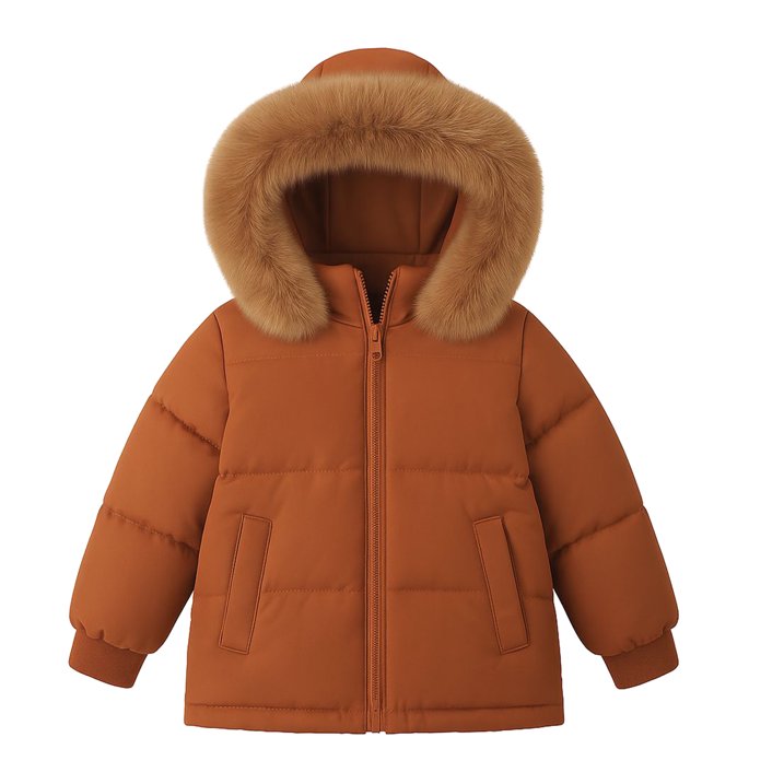 HILEELANG Toddler Baby Kids Winter Puffer Jacket with Detachable Hood and Faux Fur Trim – Warm Windproof Water-Resistant Coat for Boys and Girls