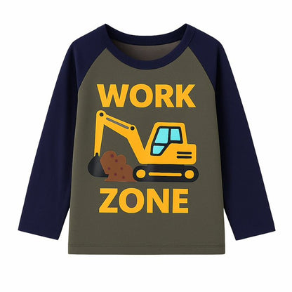 HILEELANG Toddler(2-7Y) Boys Shirt Christmas 3-Pack Elk Dinosaurs Graphic Long-Sleeve Tees Winter Cotton Casual Crewneck T-Shirts