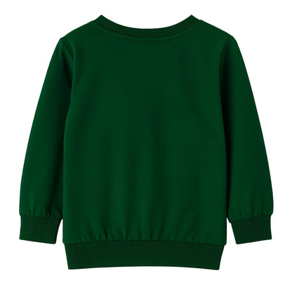HILEELANG Kids Christmas Sweatshirt, Cotton Pullover Top with Reindeer Appliqué, Unisex Holiday Long Sleeve Shirt for Toddler Boys Girls