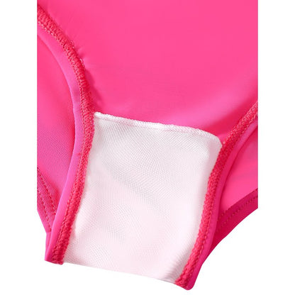 HILEELANG 3-9T Toddler/Little Girls Navy Pink Floral Rashguard Swimsuit