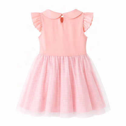 HILEELANG Toddler Girls 2–7T Cotton Summer Dress, Flutter Sleeve Flower Graphic Casual Dress