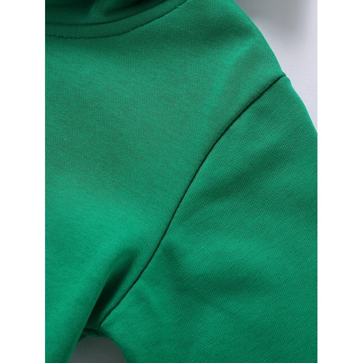 HILEELANG 4-12 Toddler/Little/Big Boys Girls Green Solid Color Hoodie Pullover