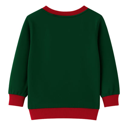 HILEELANG Kids Christmas Sweatshirt, Cotton Pullover Top with Santa Claus Print, Unisex Holiday Long Sleeve Shirt for Toddler Boys Girls