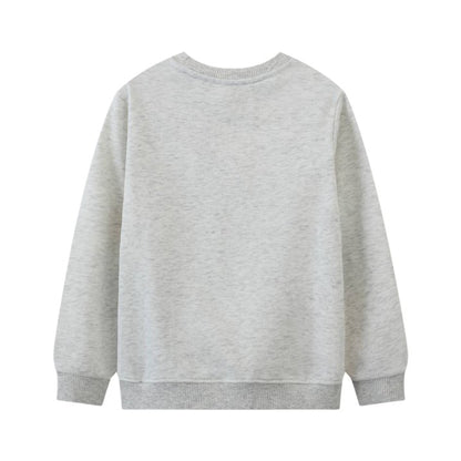HILEELANG Toddler Boy Long Sleeve Sweatshirts Grey Excavator Graphic Crewneck Pullover Cotton Top Sweater Shirts