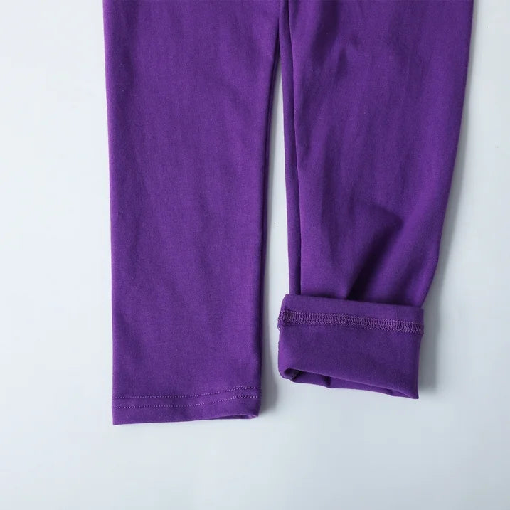 HILEELANG Toddler Kids' Fall & Winter Leggings Ages 1 - 14Y 95% Cotton + 5% Spandex Soft & Skin - Friendly Stretchy & Non - Binding Colors Purple Black Orange