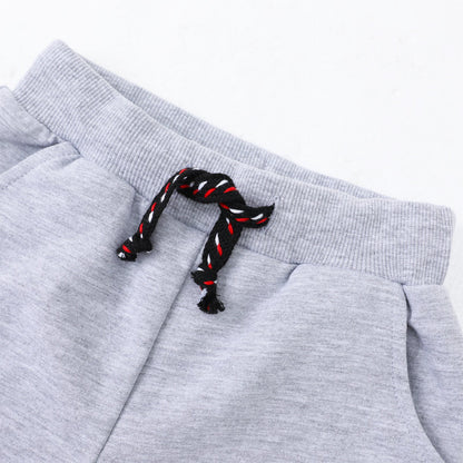 HILEELANG Toddler Boys Jogger Sweatpants 3-Pack, 100% Cotton French Terry Pants with Drawstring and Pockets,colors—black, gray, and navy