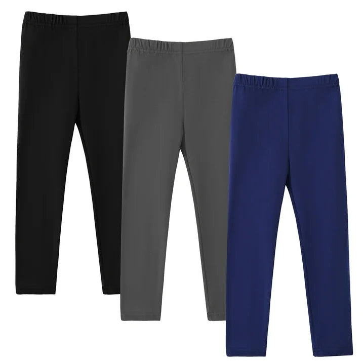 HILEELANG Toddler Kids' Fall & Winter Leggings Ages 1 - 14Y 95% Cotton + 5% Spandex Soft & Skin - Friendly Stretchy & Non - Binding Colors Black Gray Navy