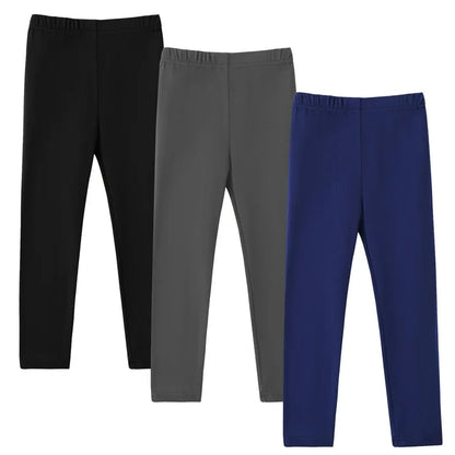 HILEELANG Toddler Kids' Fall & Winter Leggings Ages 1 - 14Y 95% Cotton + 5% Spandex Soft & Skin - Friendly Stretchy & Non - Binding Colors Black Gray Navy