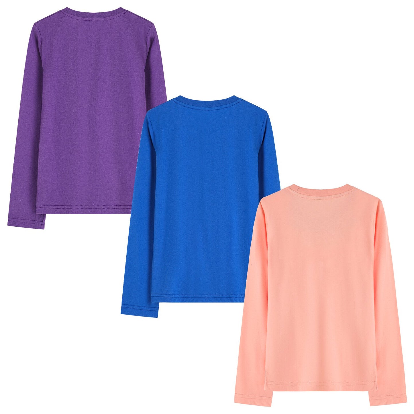 HILEELANG Toddler Girls' Long Sleeve Tee Shirt Cotton Crewneck Unicorn Graphic Tops T-Shirts Blue Pink 3 Packs