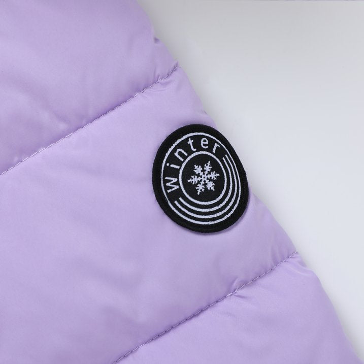 HILEELANG Toddler Girl Winter Puffer Jackets Coats Lavender Purple Hooded Light Weight Warm Padded Outerwear