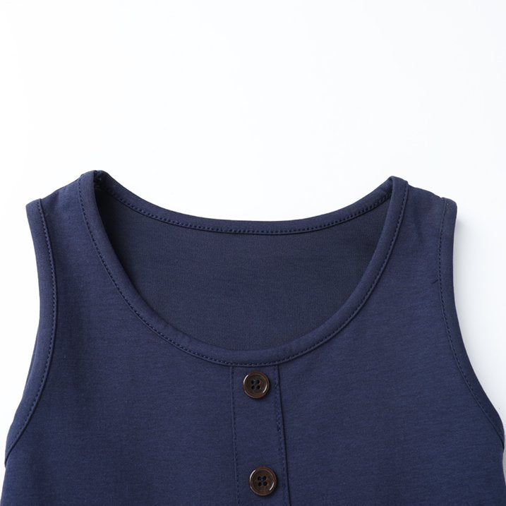 HILEELANG 3-13Y Girls School Jumper Dress with Pockets Sleeveless Uniform Dress Elastic Back Waist for Toddler Little Big Girls Navy Blue