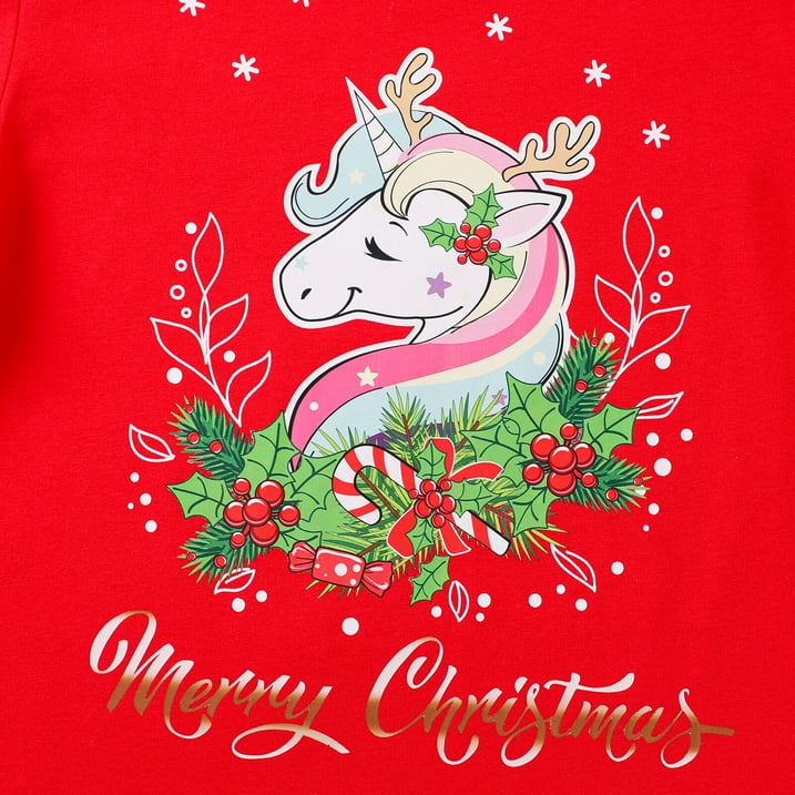 HILEELANG Toddler Girls'Christmas Long Sleeve Tee Shirt Cotton Crewneck Santa Claus Graphic Tops T-Shirts Blue Yellow Pink 3 Packs