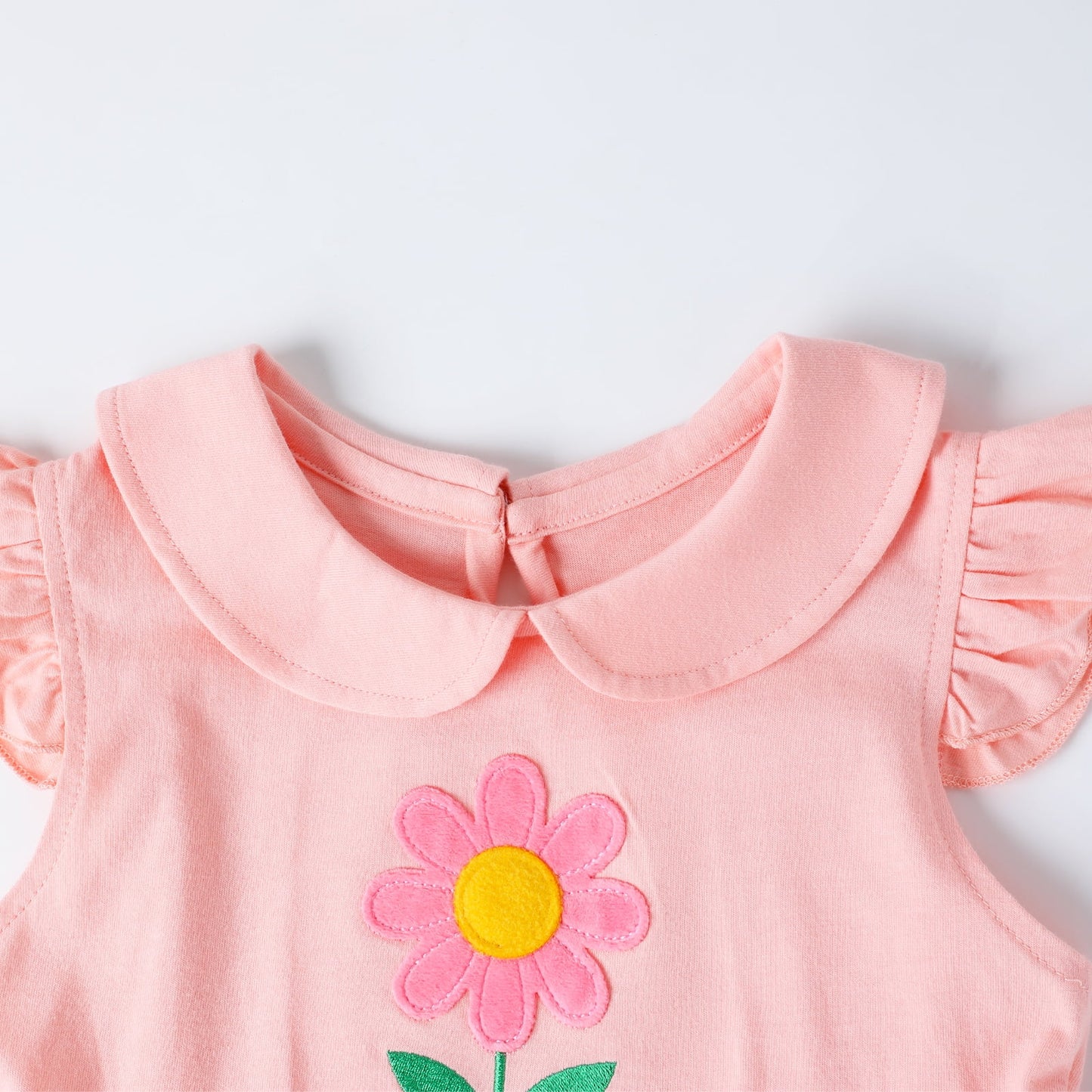 HILEELANG Toddler Girls 2–7T Cotton Summer Dress, Flutter Sleeve Flower Graphic Casual Dress