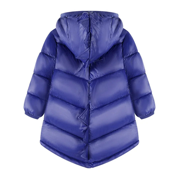 HILEELANG Toddler Boy Girl  (12M-7Y) Winter Puffer Jackets Coats Navy Blue Dinosaur Hooded Light Weight Padded Outerwear