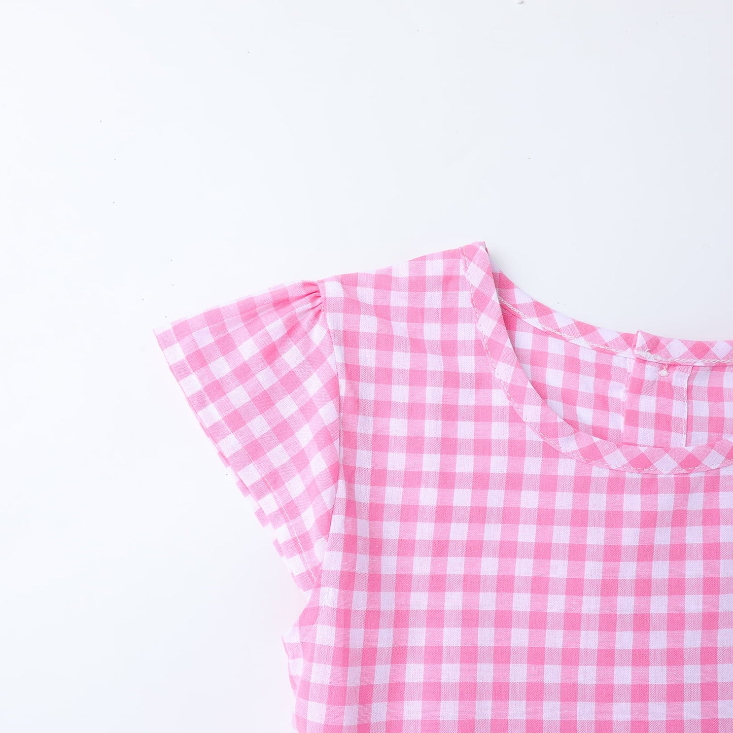 HILEELANG 3-13T Little/Big Girls Pink Gingham 100% Cotton Dress