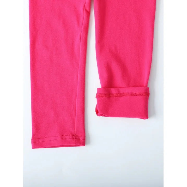 HILEELANG Toddler Kids' Fall & Winter Leggings Ages 1 - 14Y 95% Cotton + 5% Spandex Soft & Skin - Friendly Stretchy & Non - Binding Colors Light Gray, Violet, Dark Rose Red