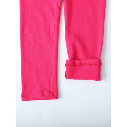 HILEELANG Toddler Kids' Fall & Winter Leggings Ages 1 - 14Y 95% Cotton + 5% Spandex Soft & Skin - Friendly Stretchy & Non - Binding Colors Light Gray, Violet, Dark Rose Red